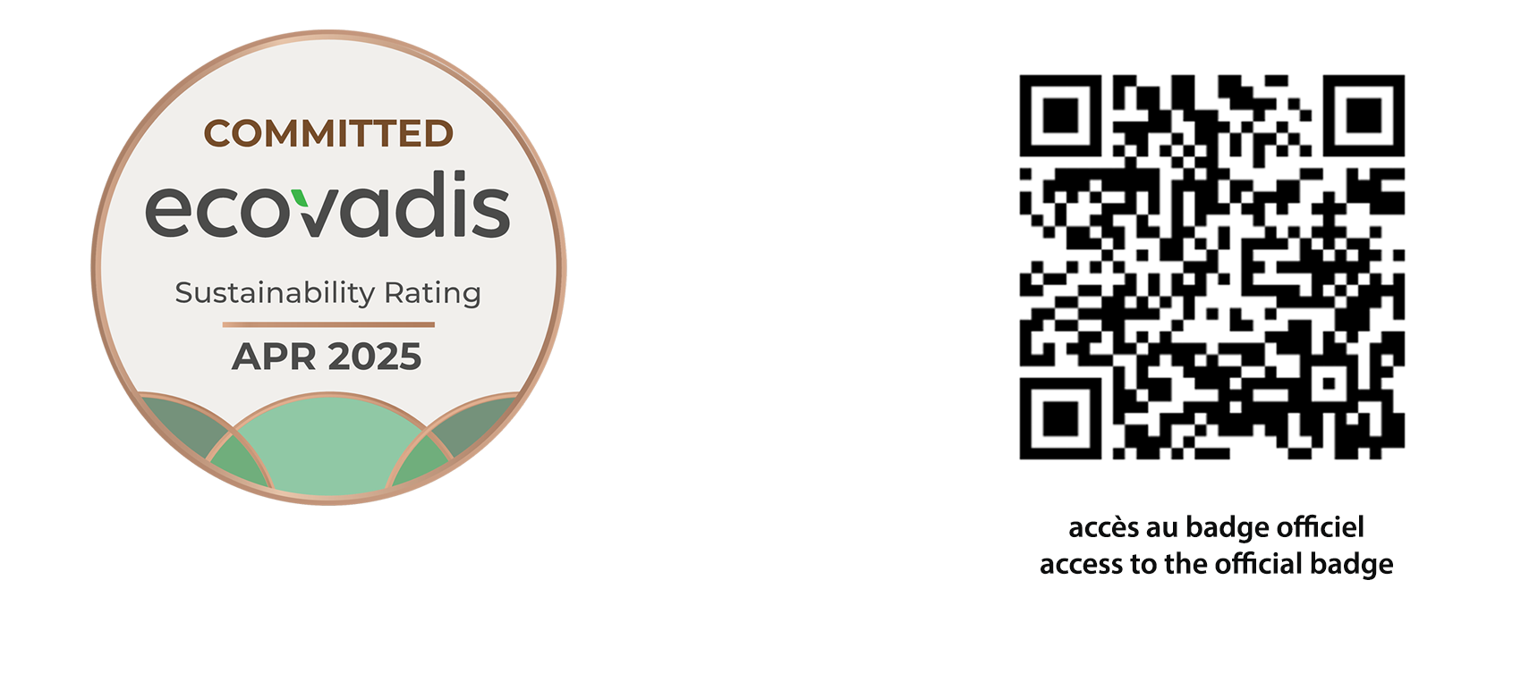 une évaluation EcoVadis et un badge pour ICE _ qr code Evaluation EcoVadis et Badge